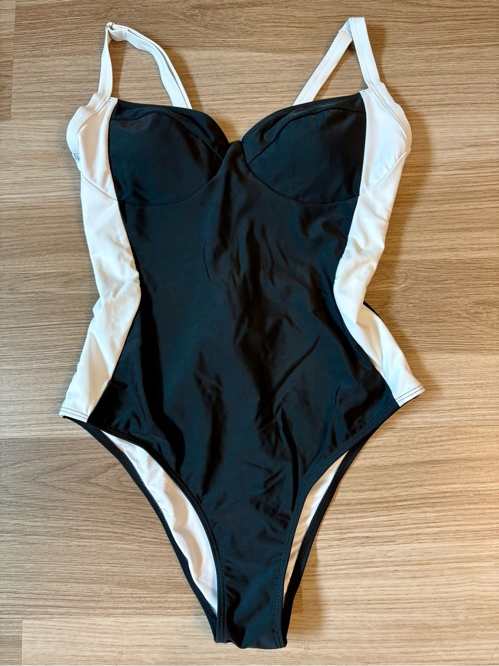 Large Black & White One-Piece Swimsuit